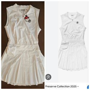 Nwt Malbon Rare Preserve Collection White Golf Tennis Dress W Pleats Pocket M
